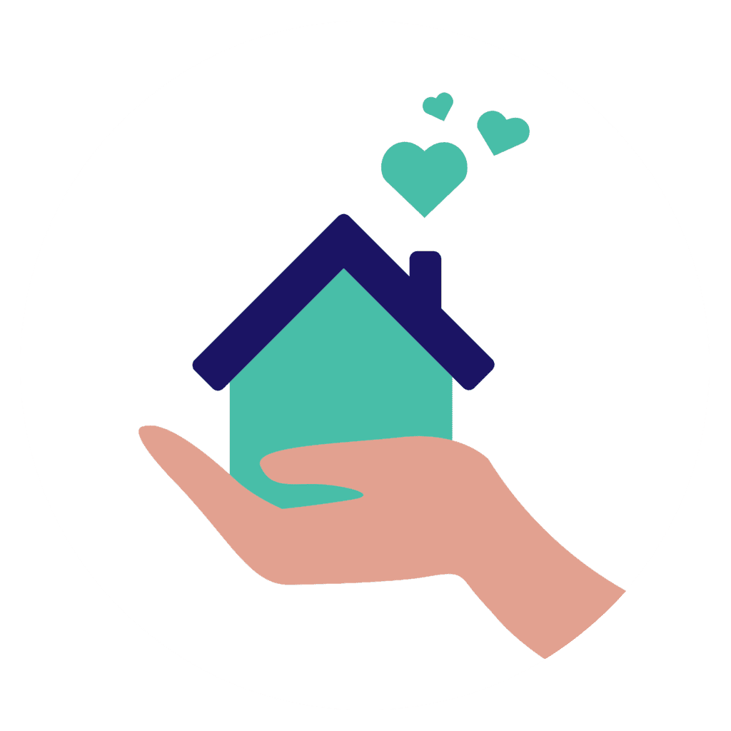 Location avec option d'achat - leasing immobilier Illustration d'une main tenant une maison